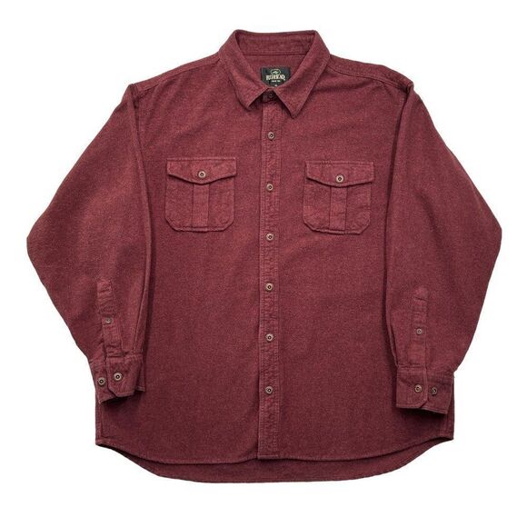 Red Head Men's Burgundy Flannel Button Up Shirt - Picture 1 of 10